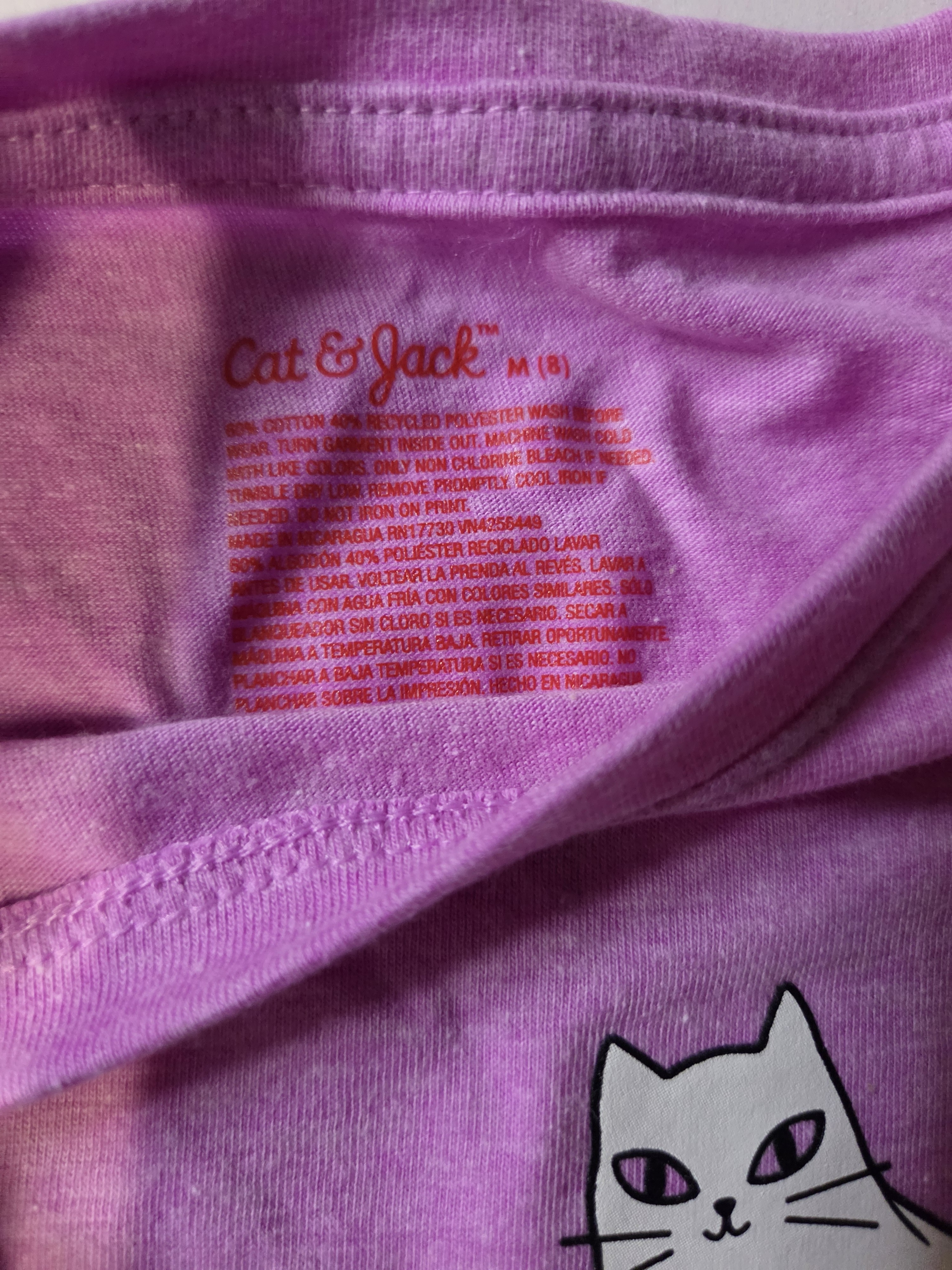 Cat & Jack Purple Halloween Cats Long-Sleeve Top — image 3 of 5
